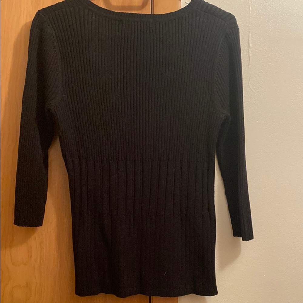 Requirements Black Ribbed Top - Picture 5 of 5